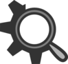 Magnifying Glass With Gear Clip Art